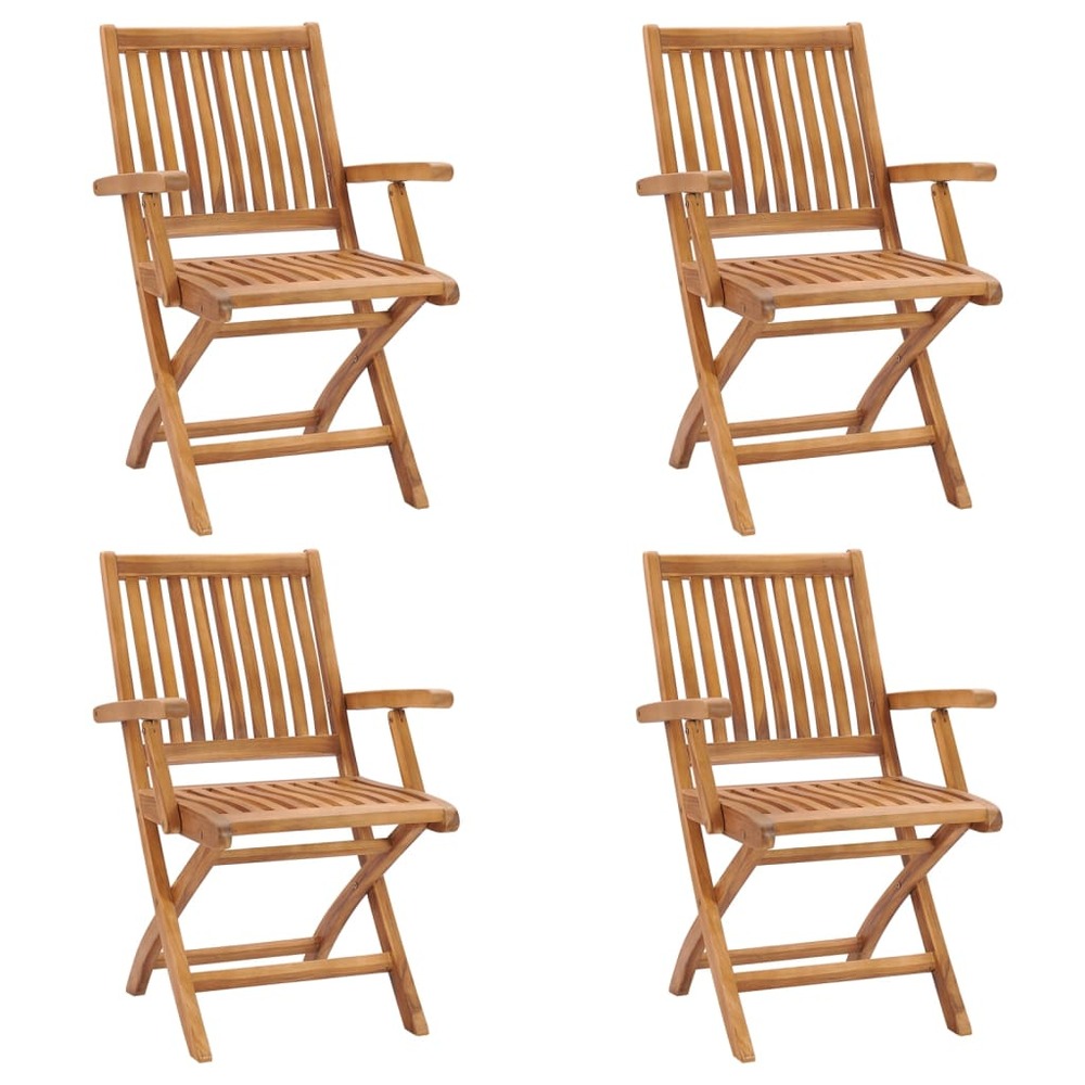 Chaises pliables de jardin lot de 4 bois de teck solide