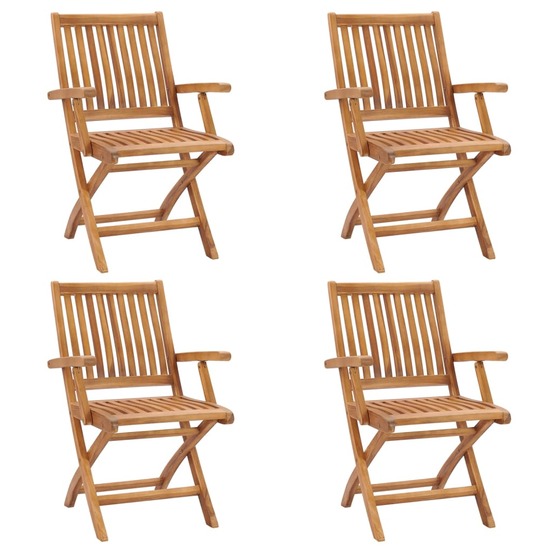 Chaises pliables de jardin lot de 4 bois de teck solide