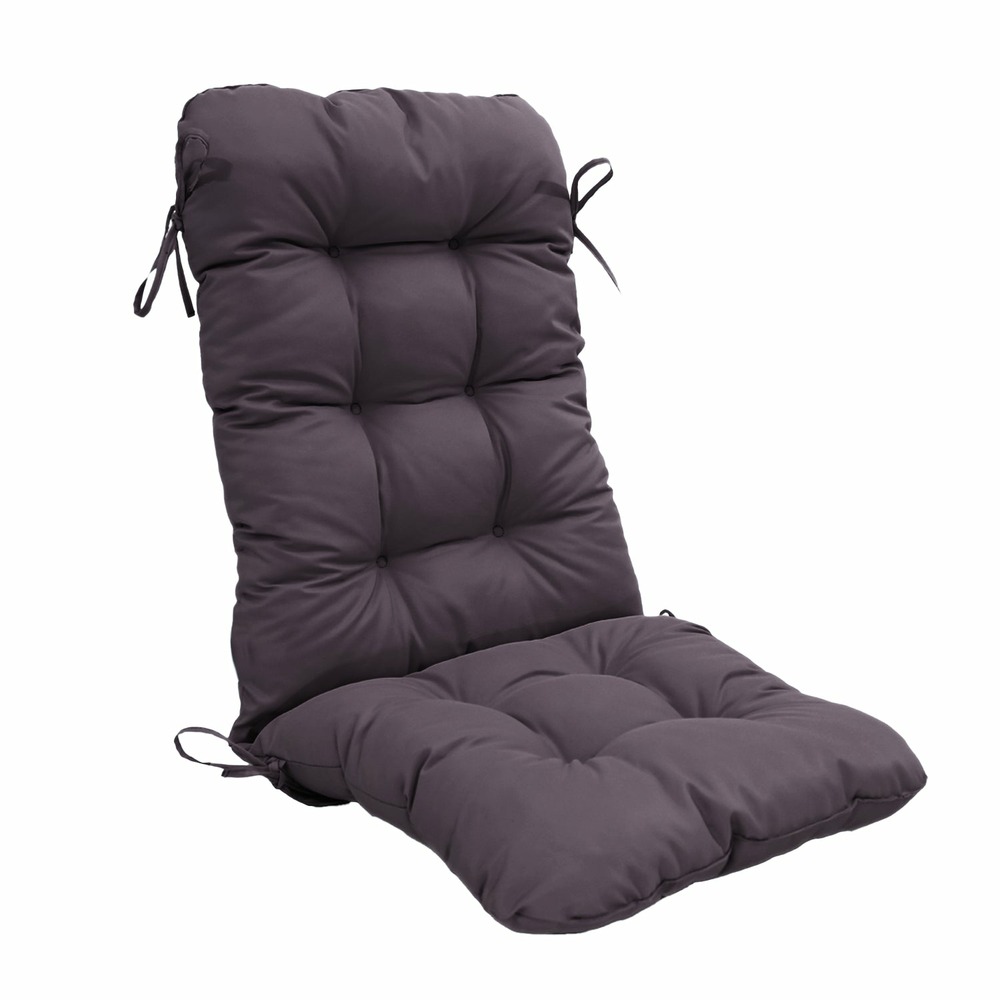 Coussin pour chaise avec dossier - capitonné - 50x120x8cm - gris carbone