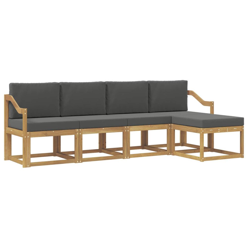 Ensemble de canapés d'extérieur 5 pc blanc et anthracite