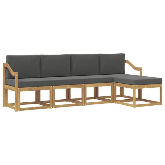 Ensemble de canapés d'extérieur 5 pc blanc et anthracite