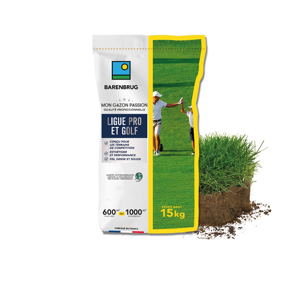 Barenbrug - gazon ligue pro et golf - pour terrains de compétition - esthétisme, performance - fin, dense, solide - 15kg