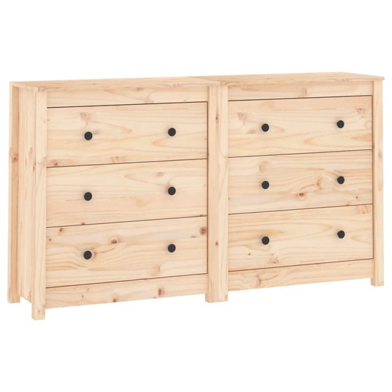 Buffet bahut commode armoire meuble de rangement organisateur cuisine salle de séjour salon 140 x 35 x 80 cm bois massif de p