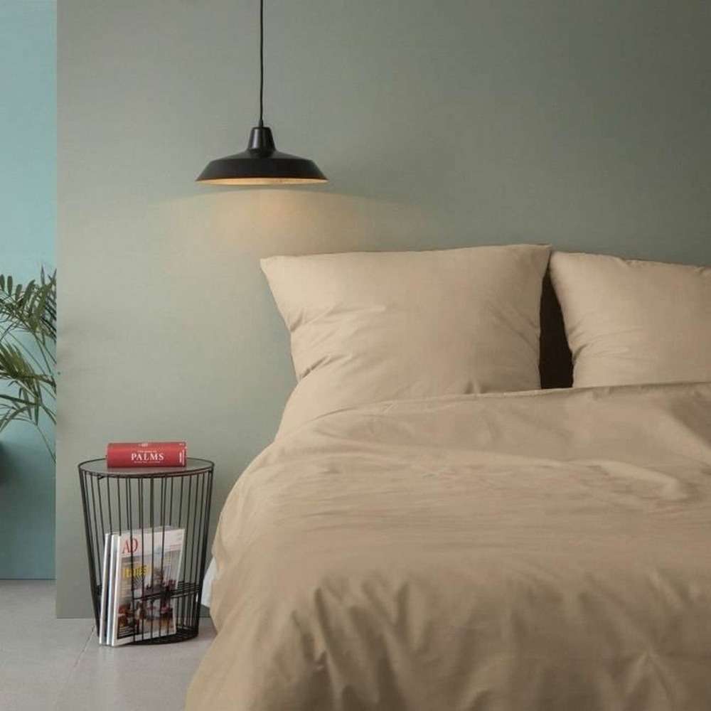 Parure de lit - housse de couette 220 x 240 + 2 taies d'oreiller 60 x 60 coton renforcé - beige