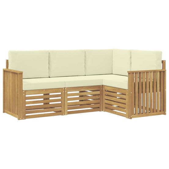 Ensemble de canapés d'extérieur 4 pc blanc et crème polyester