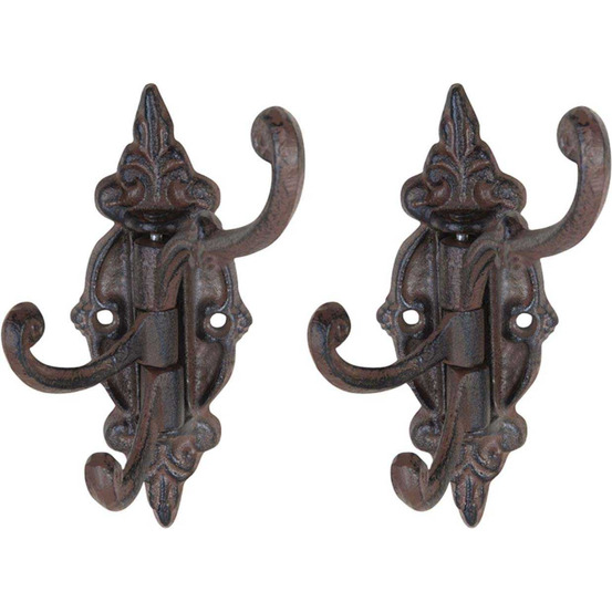 Crochet multipositions pivotant en fonte s : 5,7 x 9,3 x 14,2 cm