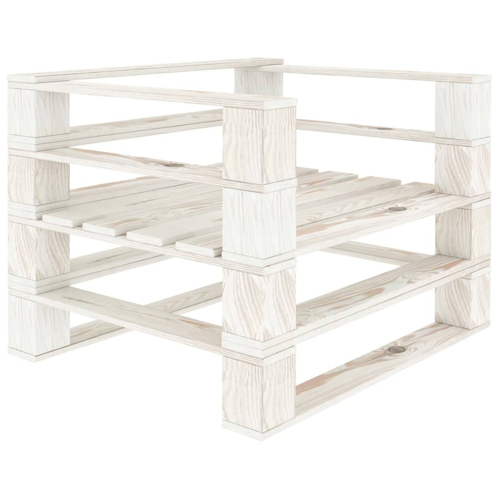 Fauteuil palette de jardin bois 80 x 67,5 x 60,8 cm blanc