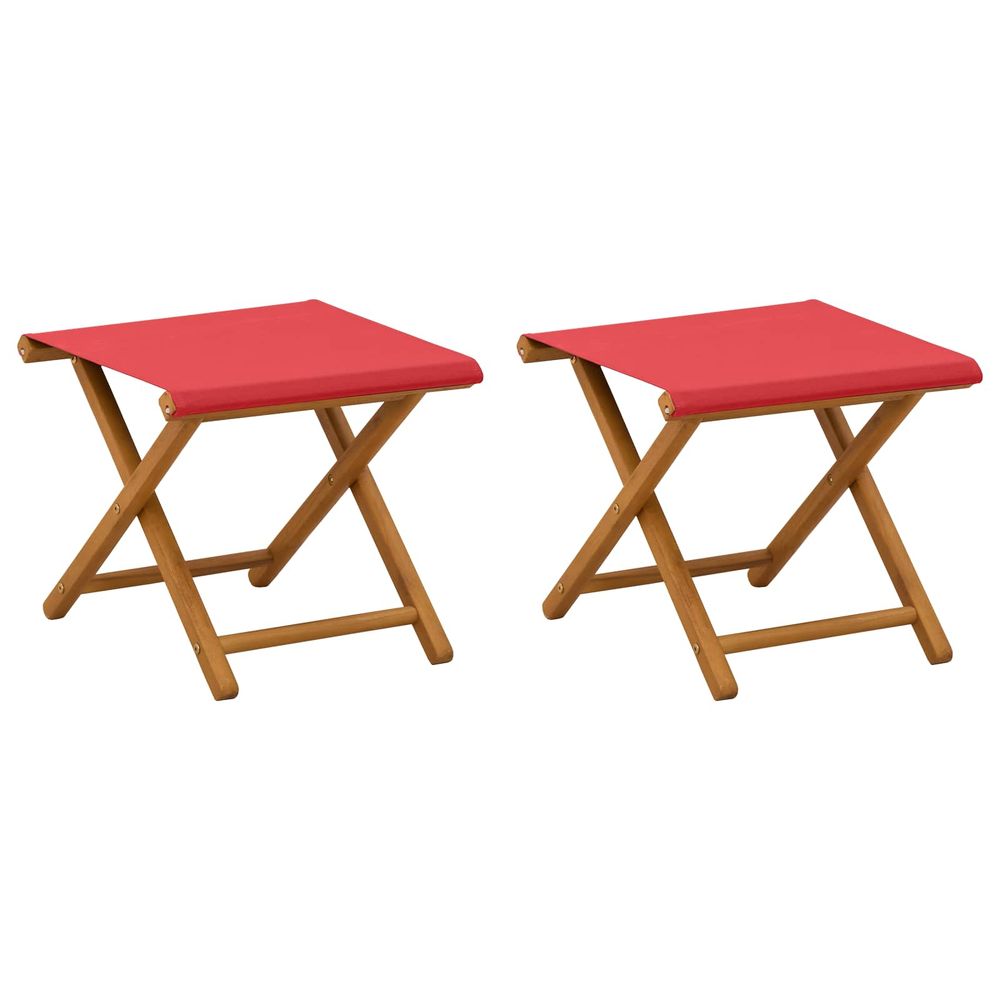 Chaise longue 2 pcs bois d'eucalyptus massif rouge bain de soleil