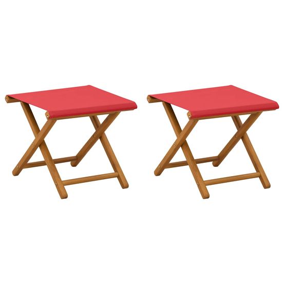 Chaise longue 2 pcs bois d'eucalyptus massif rouge bain de soleil