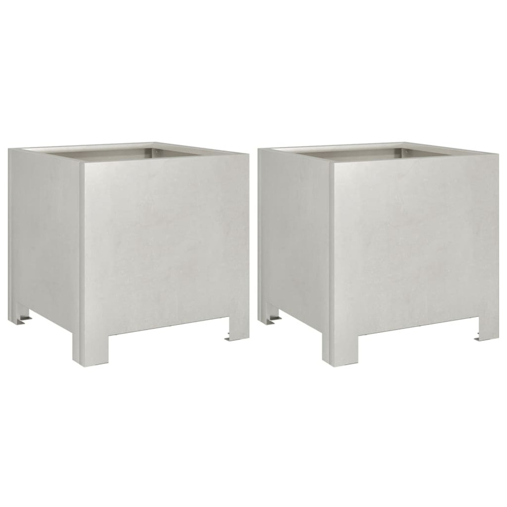 Jardinière d'extérieurs 2 pcs 30x30x30 cm acier inoxydable