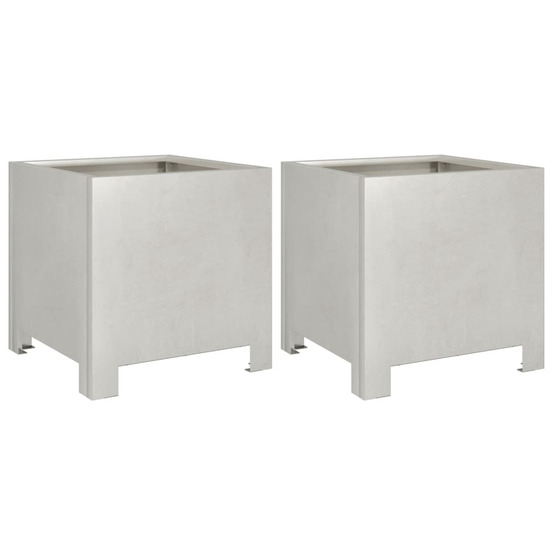 Jardinière d'extérieurs 2 pcs 30x30x30 cm acier inoxydable