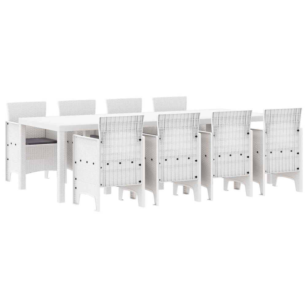 Ensemble de salle à manger pour jardin 9 pc gris clair