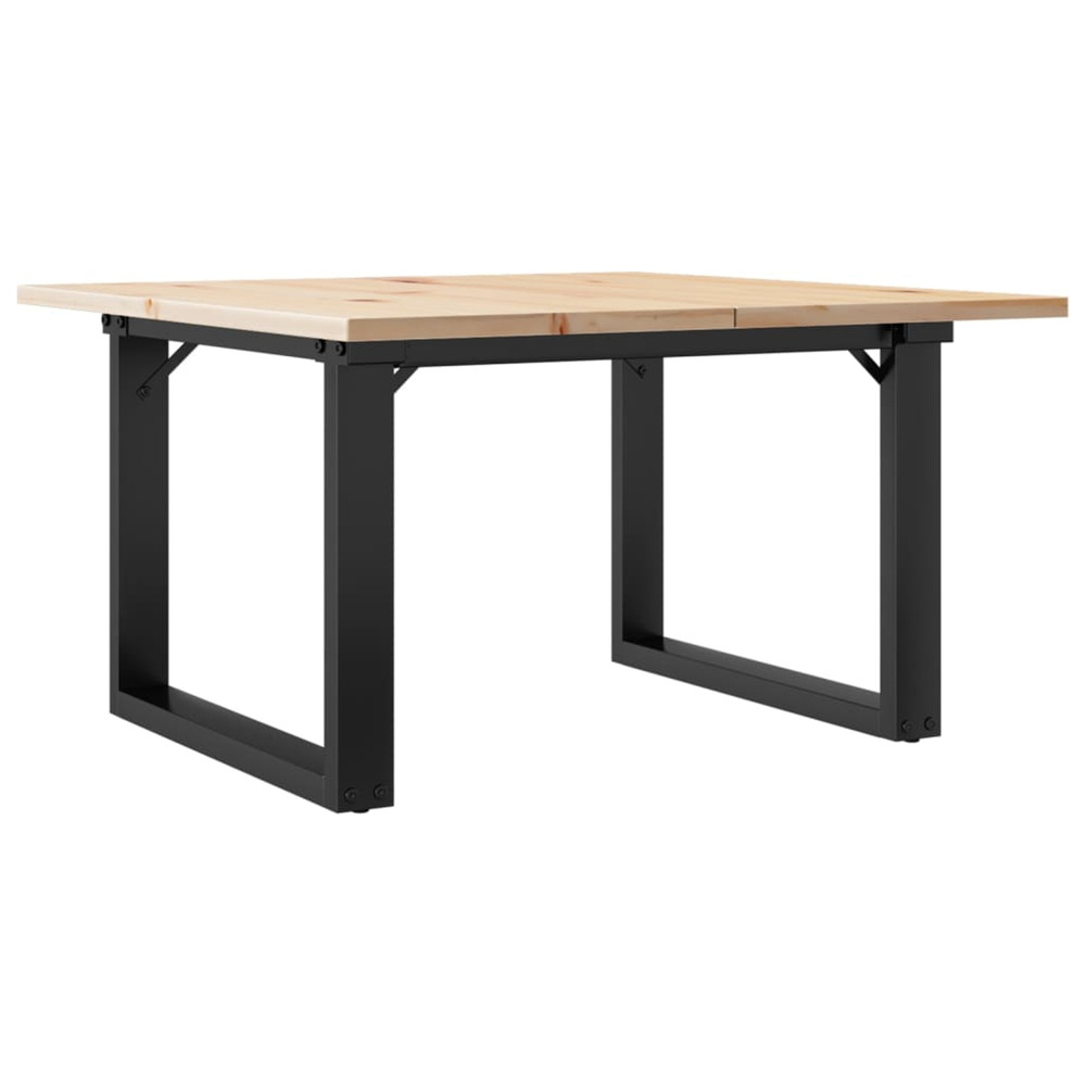 Table basse cadre en o 70x70x40 cm bois de pin massif et acier