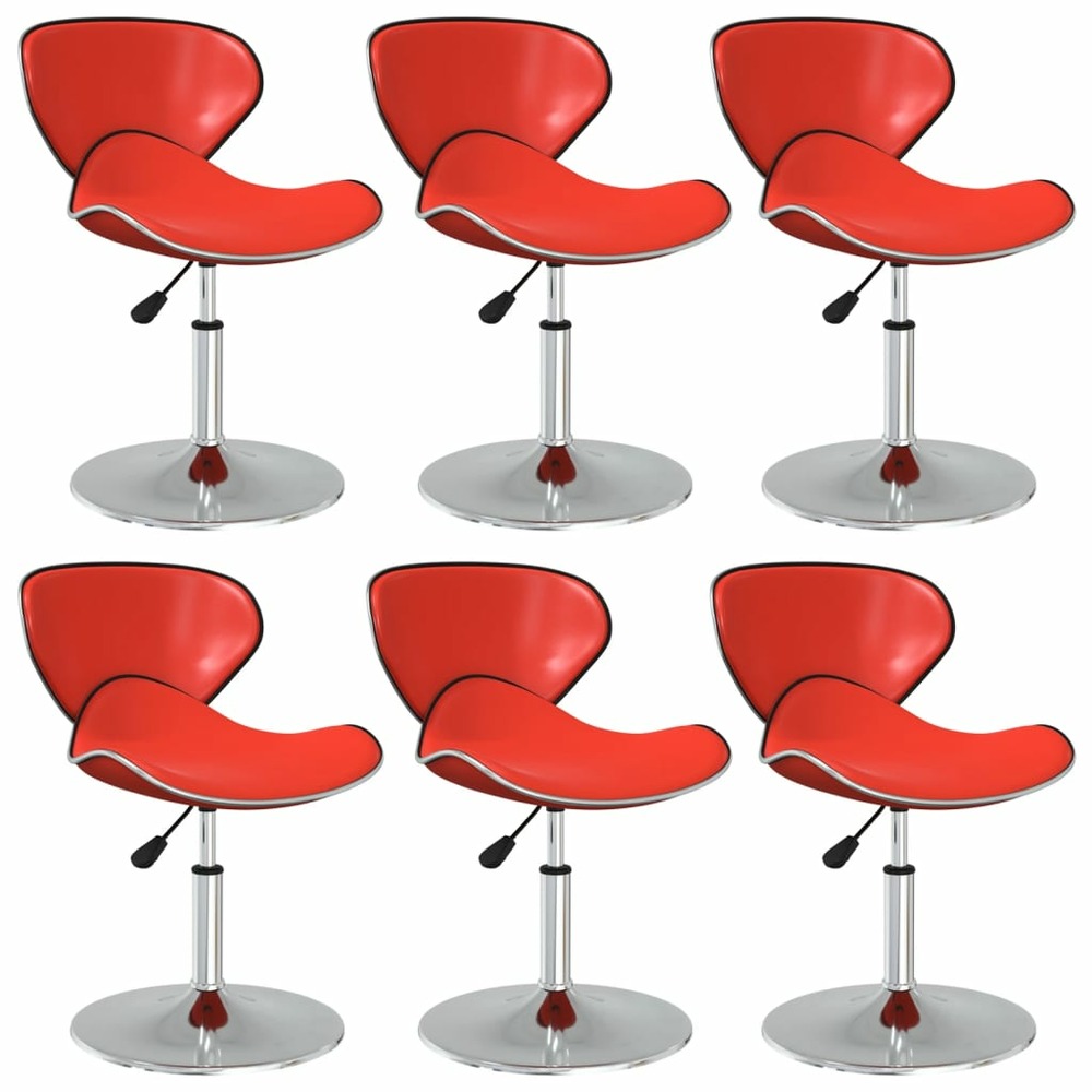 Chaises de salle à manger 6 pcs rouge similicuir
