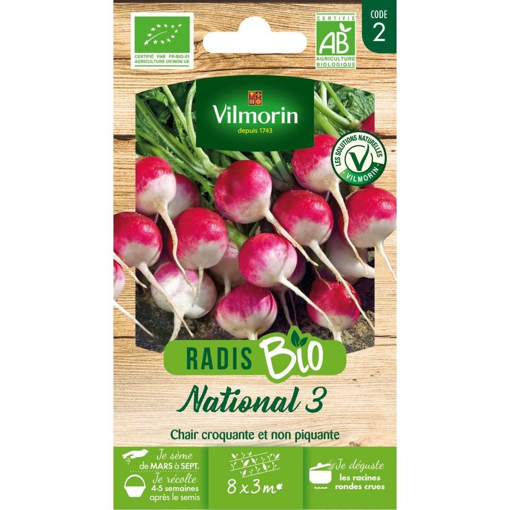 Sachet de graines radis national 3 bio