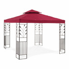 Pergola pavillon barnum tonnelle tente abri gazebo de jardin terrasse beige rouge vin - 3 x 3 m - 180 g/m²