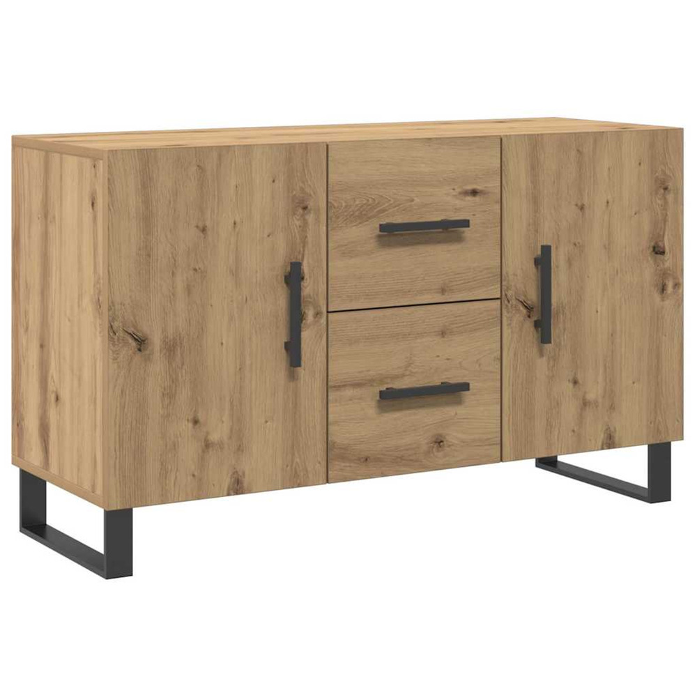 Buffet chêne artisanal 100x36x60 cm bois d'ingénierie
