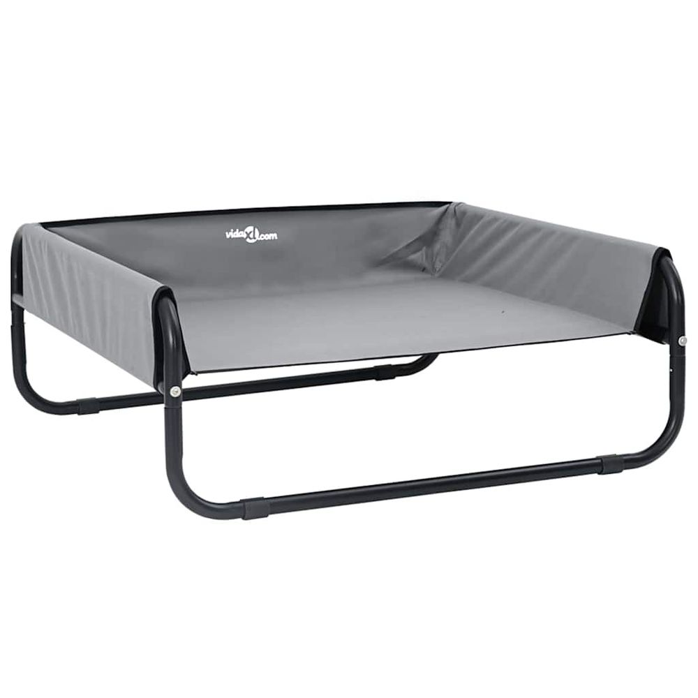 Lit pour chien gris clair 70 x 70 x 28,5 cm acier