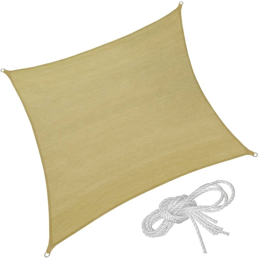 Voile d'ombrage taud de soleil 5,4 x 5,4 m mobilier de jardin beige