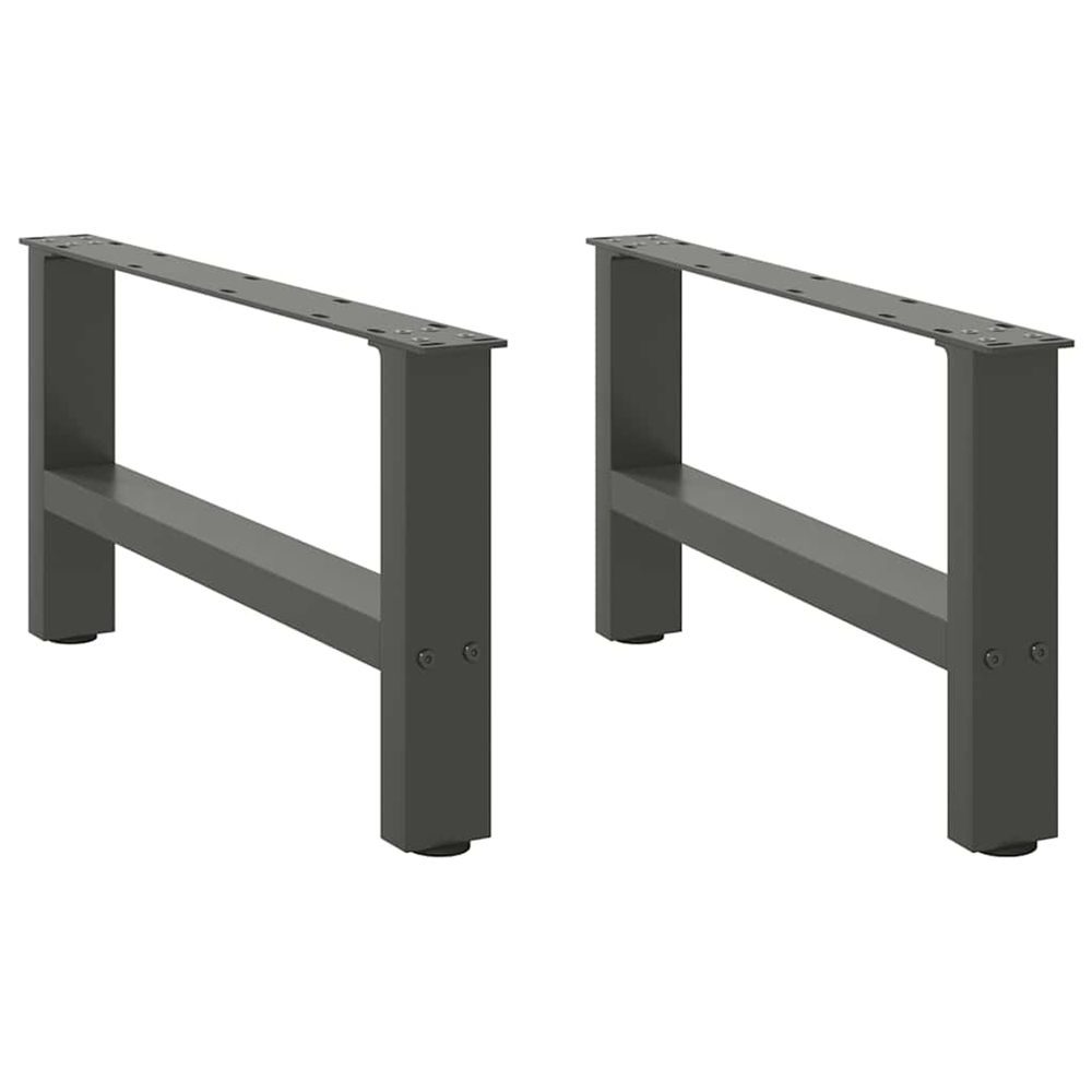 Pieds de table basse anthracite 2 pièces 60 x (30-31) cm acier