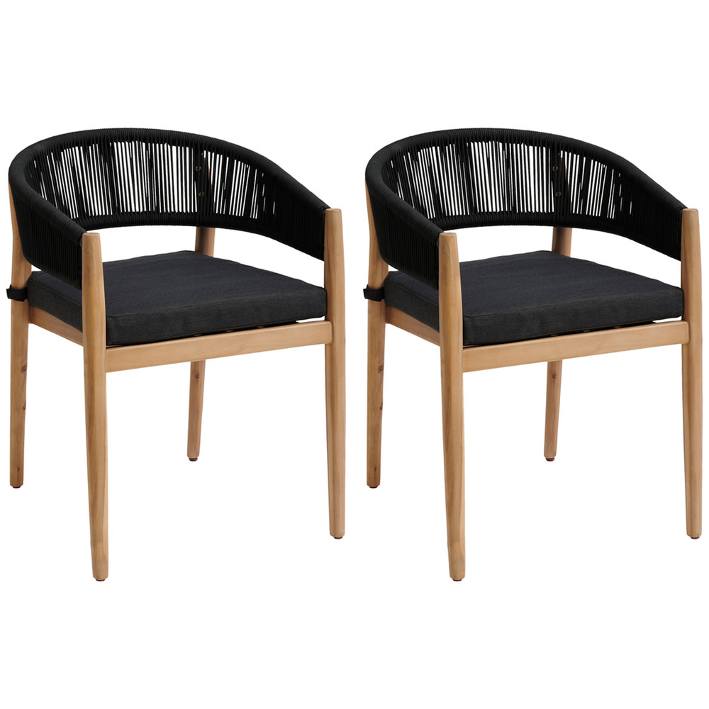 Lot de 2 fauteuils de jardin tevio anthracite