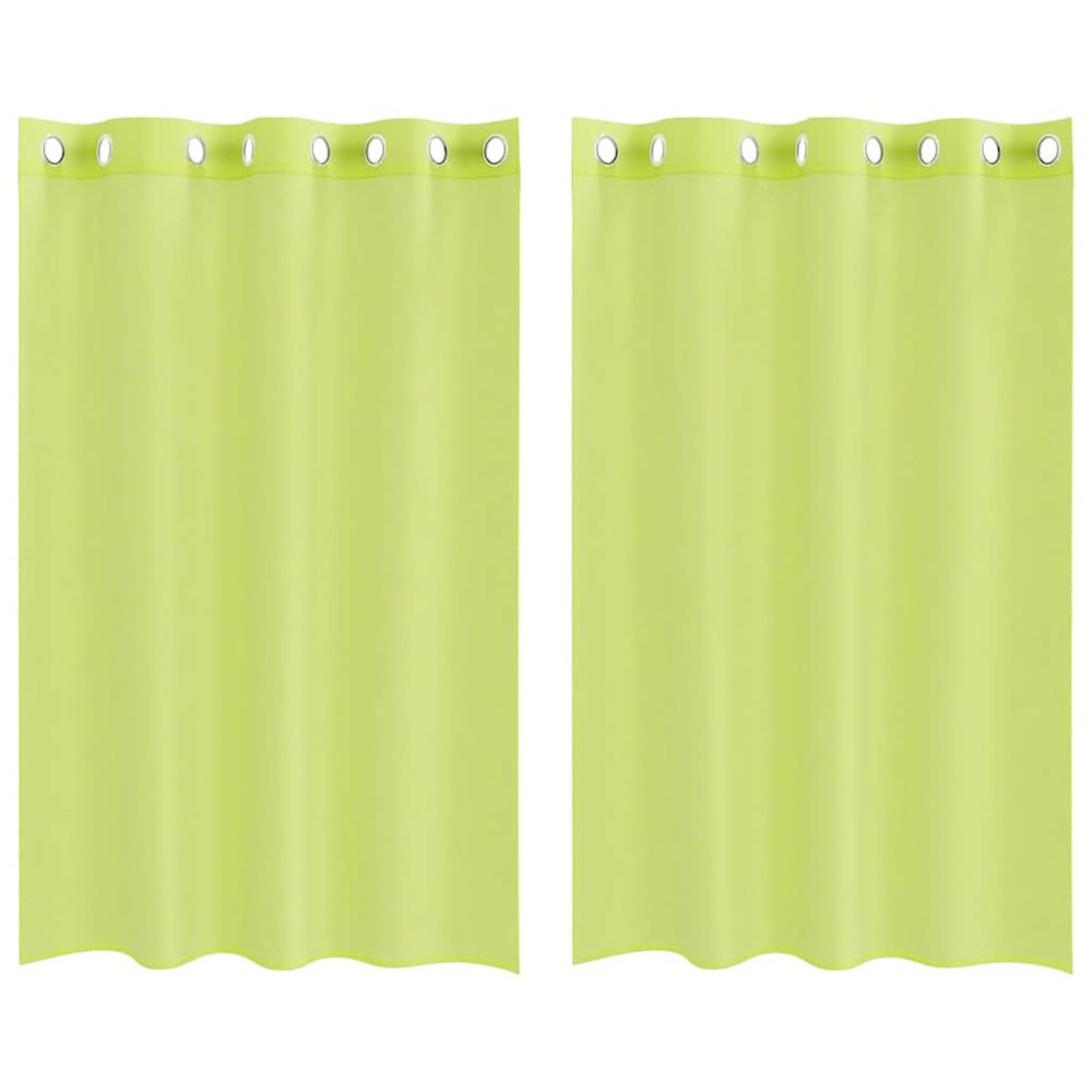 Rideaux en voile avec œillets 2 pcs vert pomme 140x175 cm