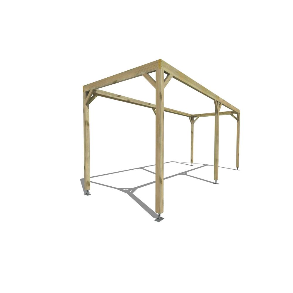 Pergola bois • 6m x 2m • indépendante • cadre simple • livraison comprise