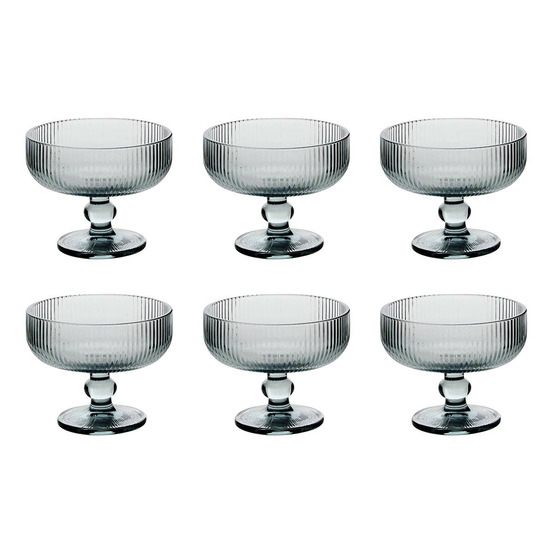 Lot de 6 coupes à glace strie