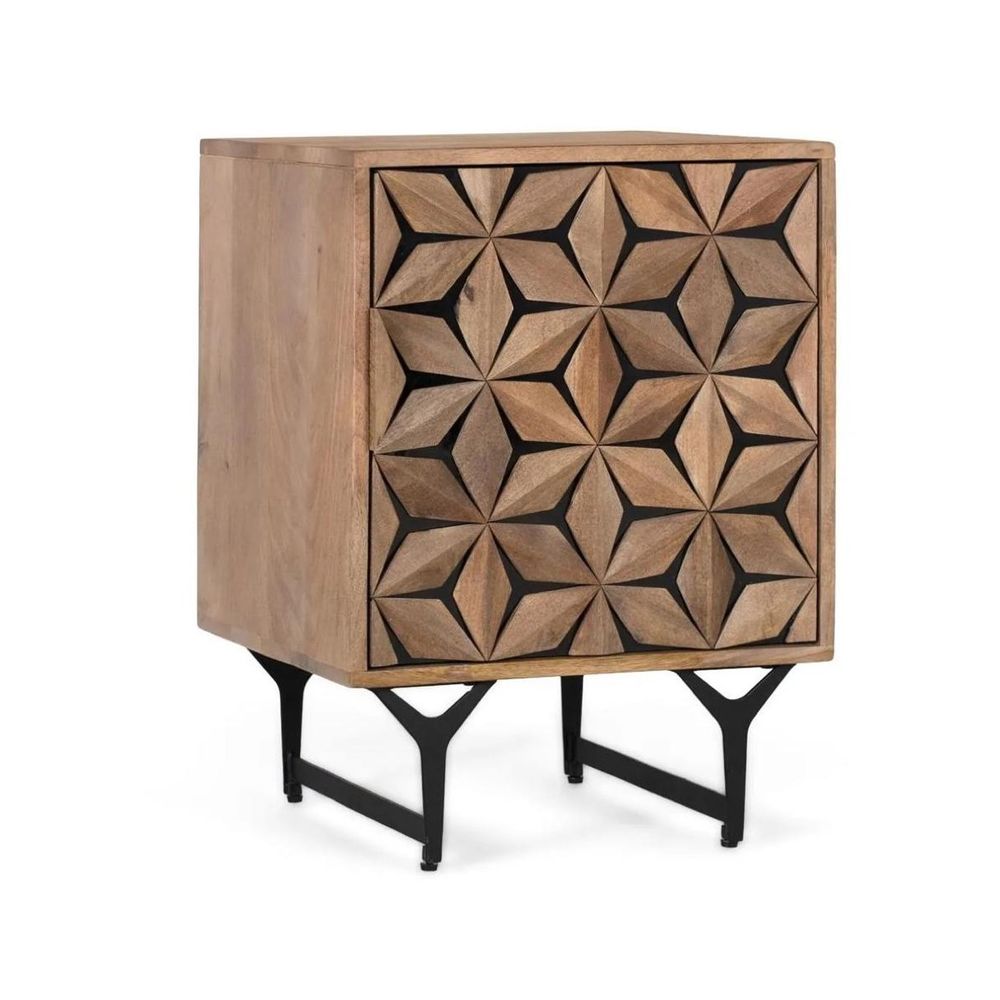 Table de chevet bois marron - théalie décoration d'autrefois