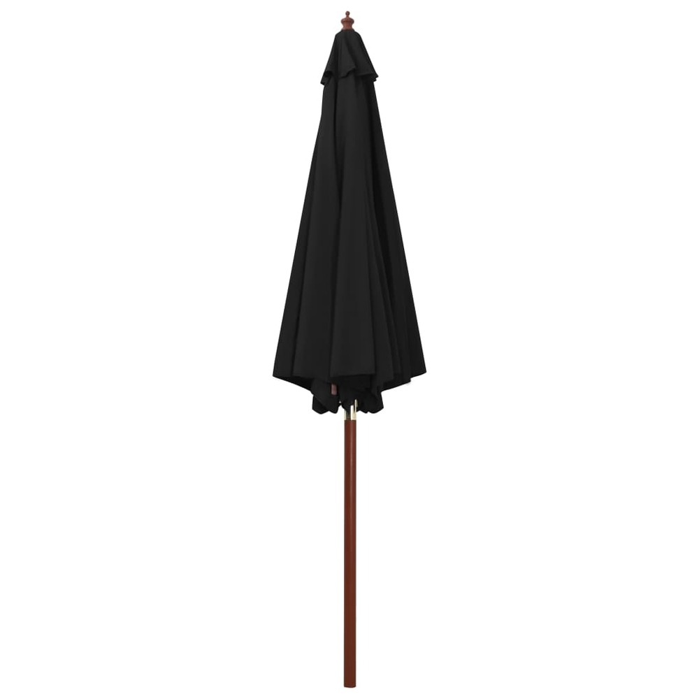 Parasol avec mât en bois 300x258 cm noir