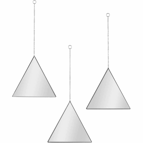Miroir suspendu triangle noir louxor (lot de 3)