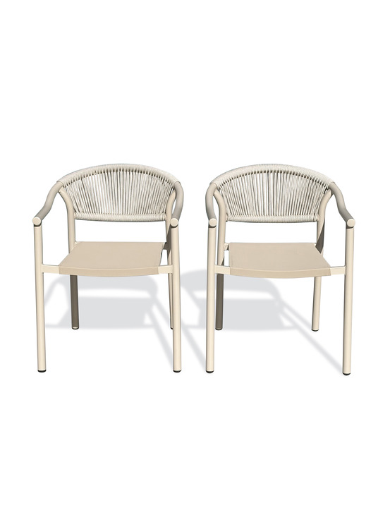 Lot de 2 fauteuils de jardin sumba en aluminium et textilène grège