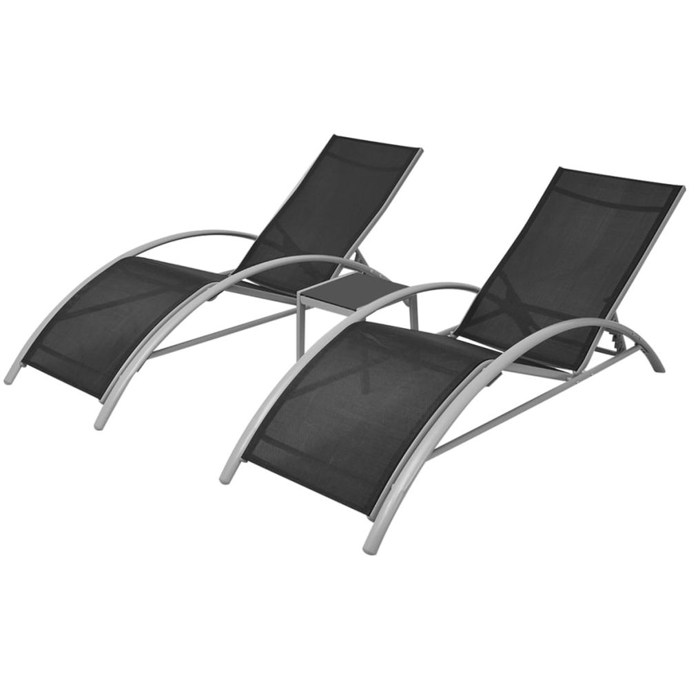 CHAISES LONGUES AVEC TABLE ALU-(869296)