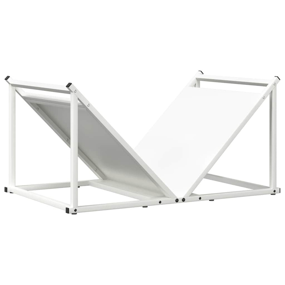 Portant de bois chauffage blanc 70x43x34,5 cm