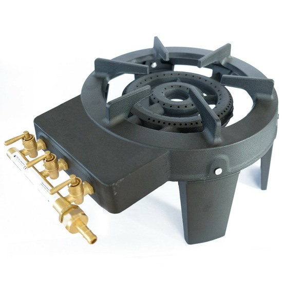 Rechaud traiteur gaz fonte triglav 9.8 kw 4 pieds 3 robinets puissant et stable