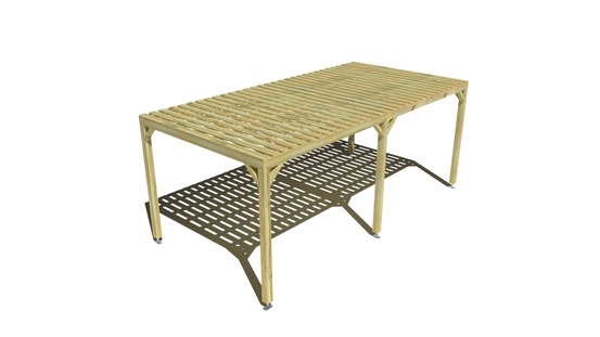 Pergola bois • 6m x 3m • indépendante • sens largeur • platelage bois • livraison comprise