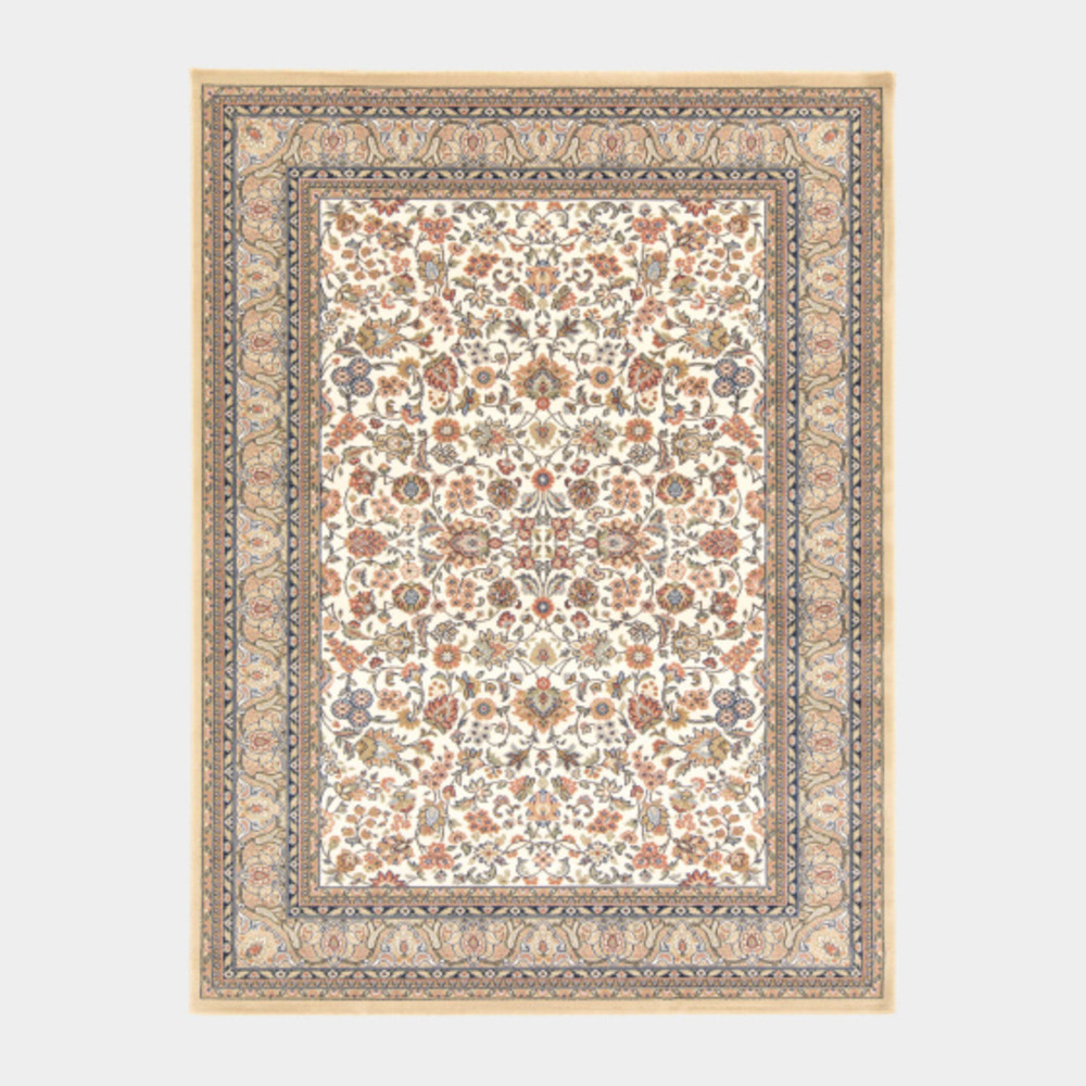 Tapis traditionnel floral - mamie in love - corail doux - 200 x 290 cm