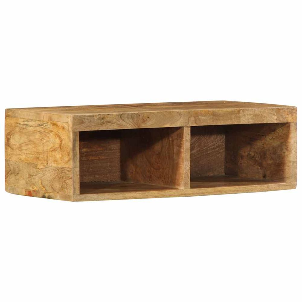 Meuble tv mural 60x30x19 cm bois massif de manguier brut