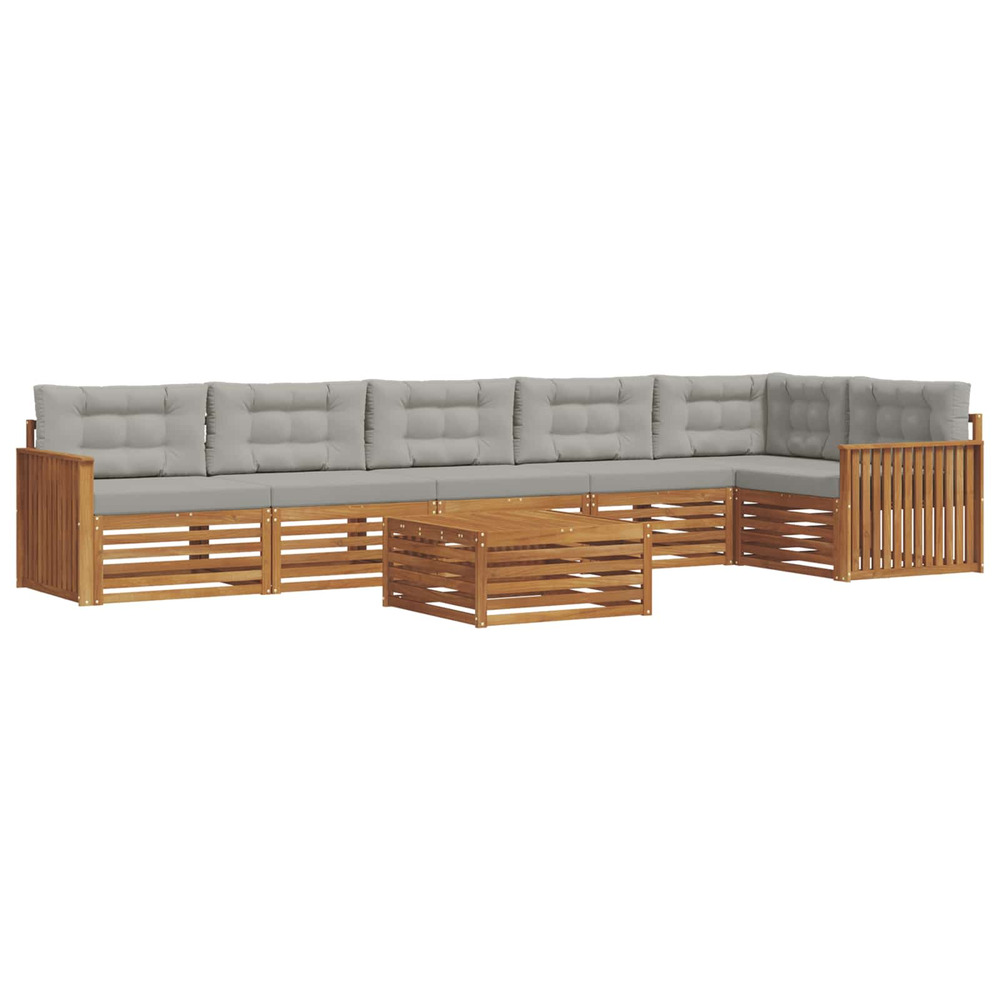 Ensemble de canapés d'extérieur 7 pcs gris naturel et clair