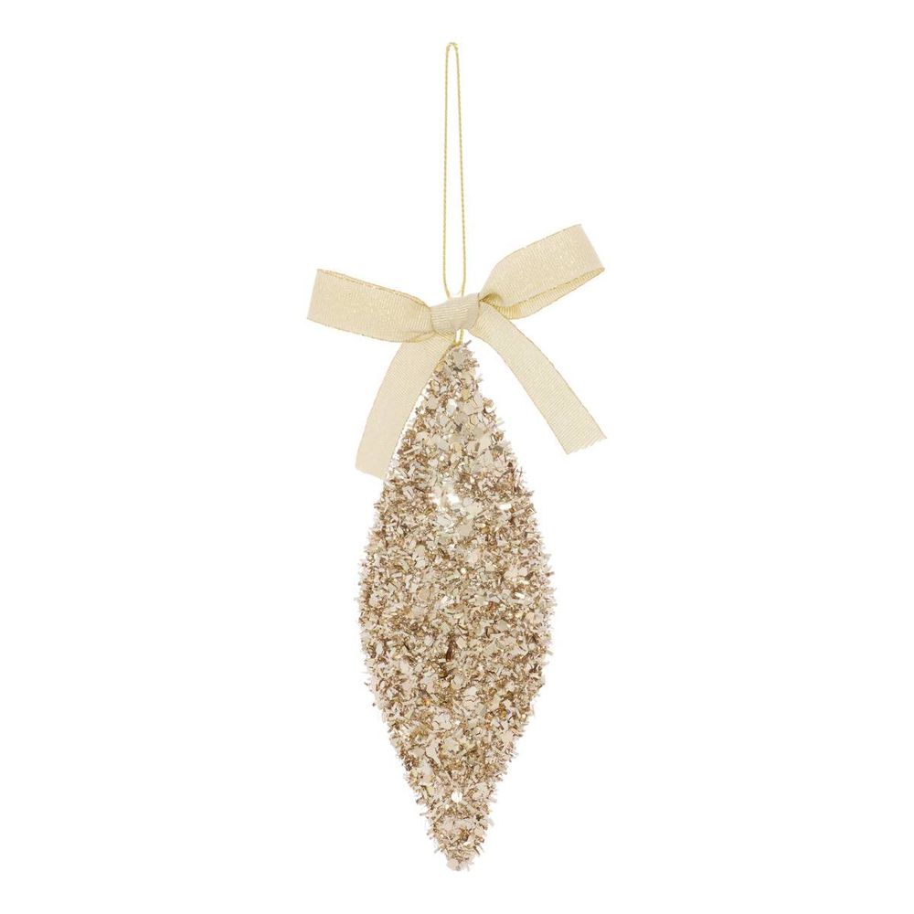 Suspension de sapin forme brillante dorée 8 cm