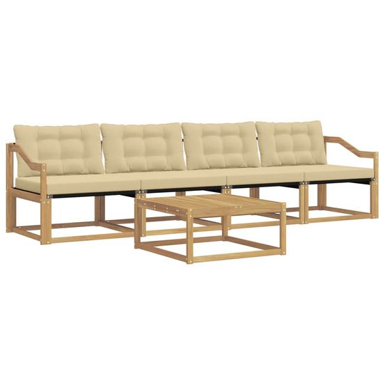 Ensemble de canapés d'extérieur 5 pc blanc et beige