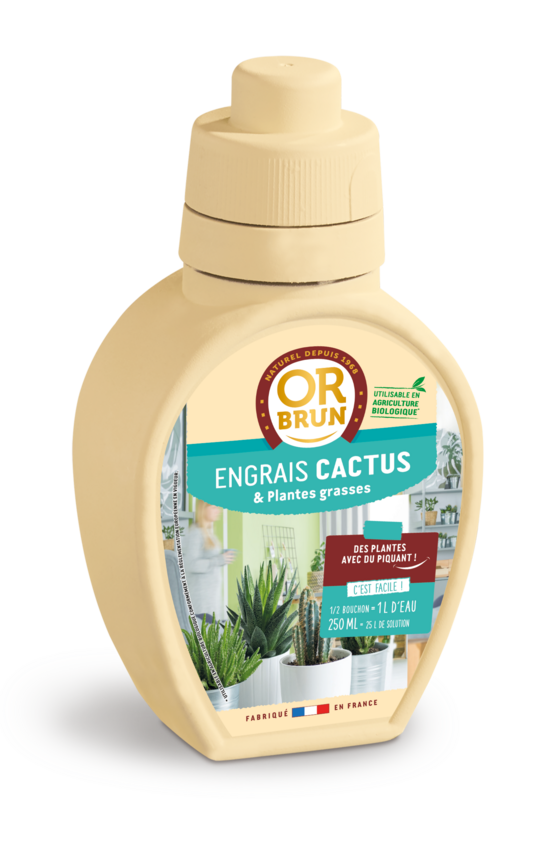 Or brun engrais cactus & plantes grasses - 250ml - enrichit les plantes - fabriqué en france obreclcactus250