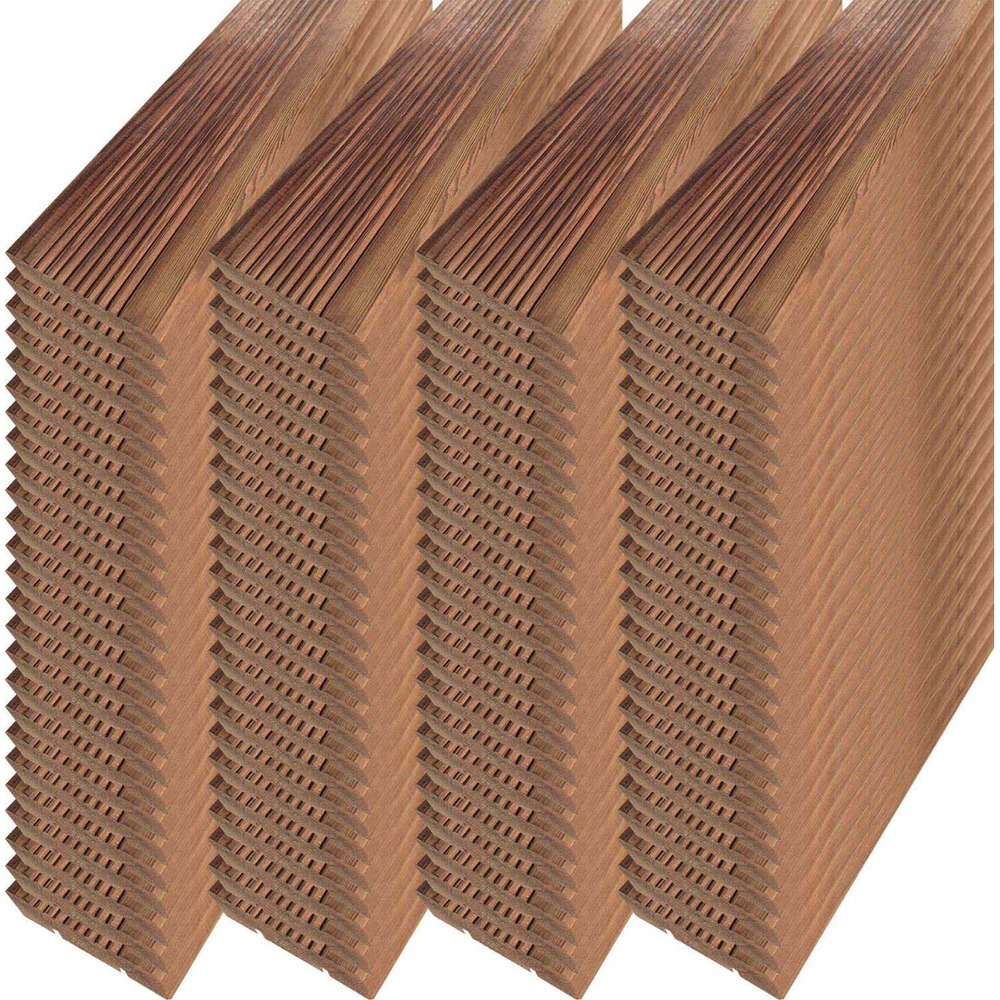 Lame de terrasse striée en pin sylvestre 300 x 14 cm premium (lot de 100) 45 m2