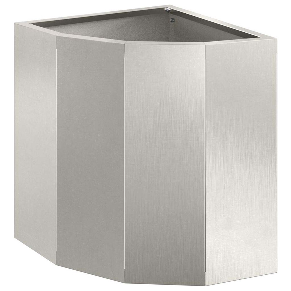 Jardinière d'extérieur d'angle argent 30 x 30 x 35 cm acier inoxydable