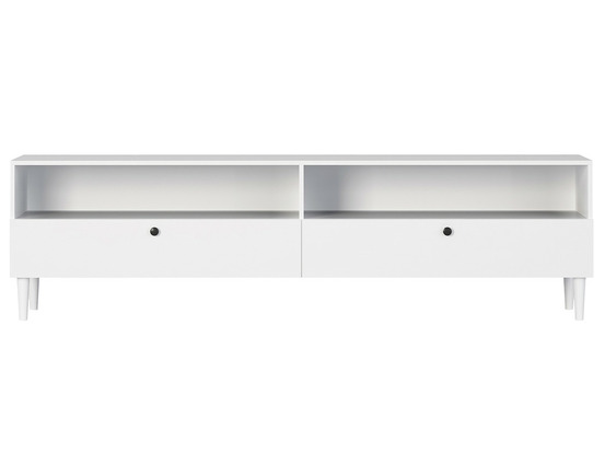 Gaby - meuble tv - blanc - 2 tiroirs et 2 niches - 200 cm