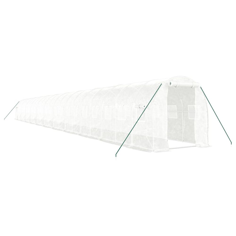 Serre avec cadre en acier blanc 44 m² 22x2x2 m
