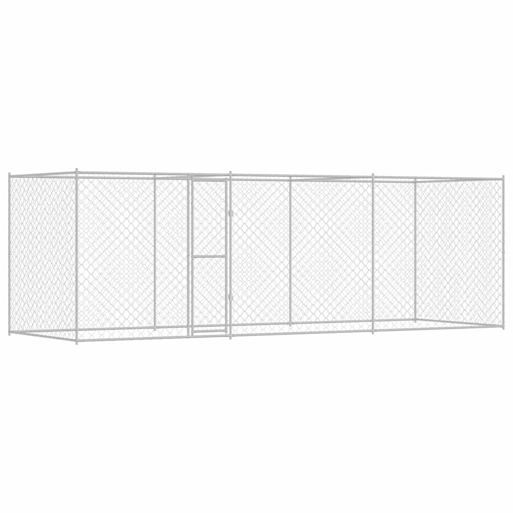 Cage pour chien argenté 600 x 200 x 200 cm acier galvanisé