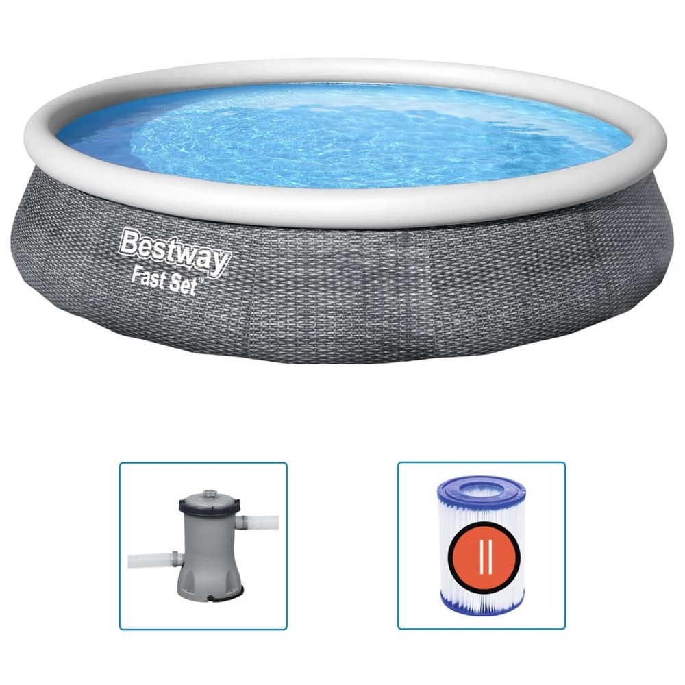 Ensemble de piscine gonflable fast set avec pompe 396x84 cm