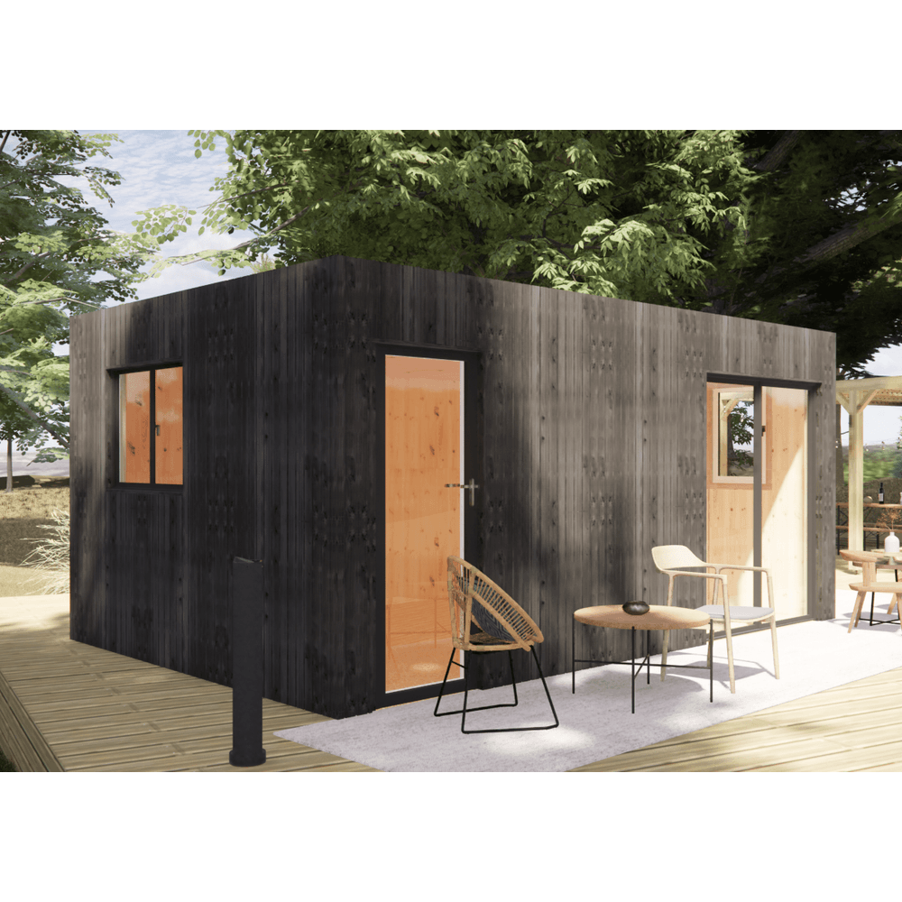 Extension bois traité autoclave en bois 5,5 x 3,5 x 2,7 m avec plancher isolé
