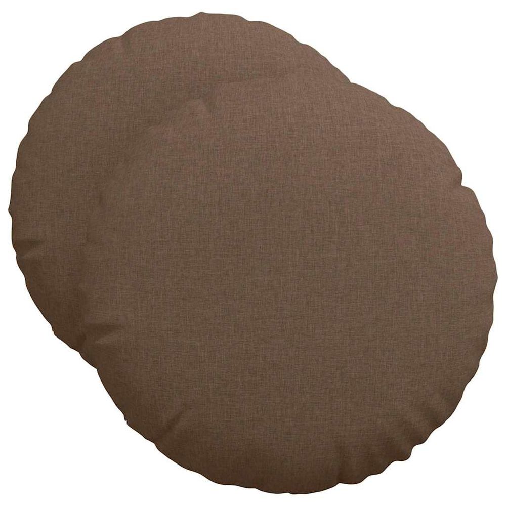 Coussins de siège 2 pc tissu marron ø50 x 19 cm